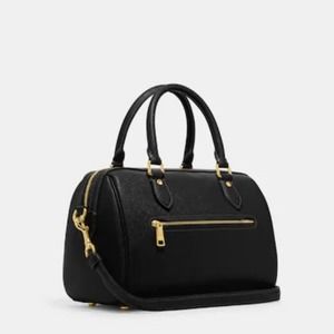 NWT Coach Rowan Satchel/ Black / Leather-Gold